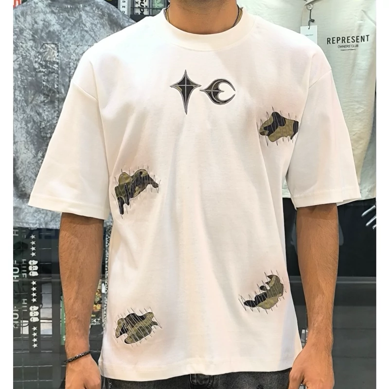 تیشرت پارچه ترک thug club سفید